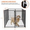 10-Panel Heavy Duty Metal Dog Kennel, Pet Playpen With Door, Outdoor Backyard Fence for Dogs Pets, 82.7"L x 55.1"W x 45.3"H, Black