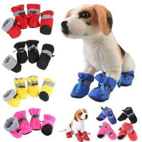 Anti-slip Pet Dog shoes Waterproof boots shoes puppy cat socks boots dog shoes (Color: Pink, size: 3)