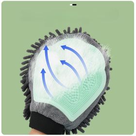 Pet Bathing Brush 2-in-1 Grooming Glove Elegant Dog Grooming Tool For Brushing, Massaging, And Drying Pet Grooming Kit For Dog Cat 2-Sided Bathing Bru (Color: Green)